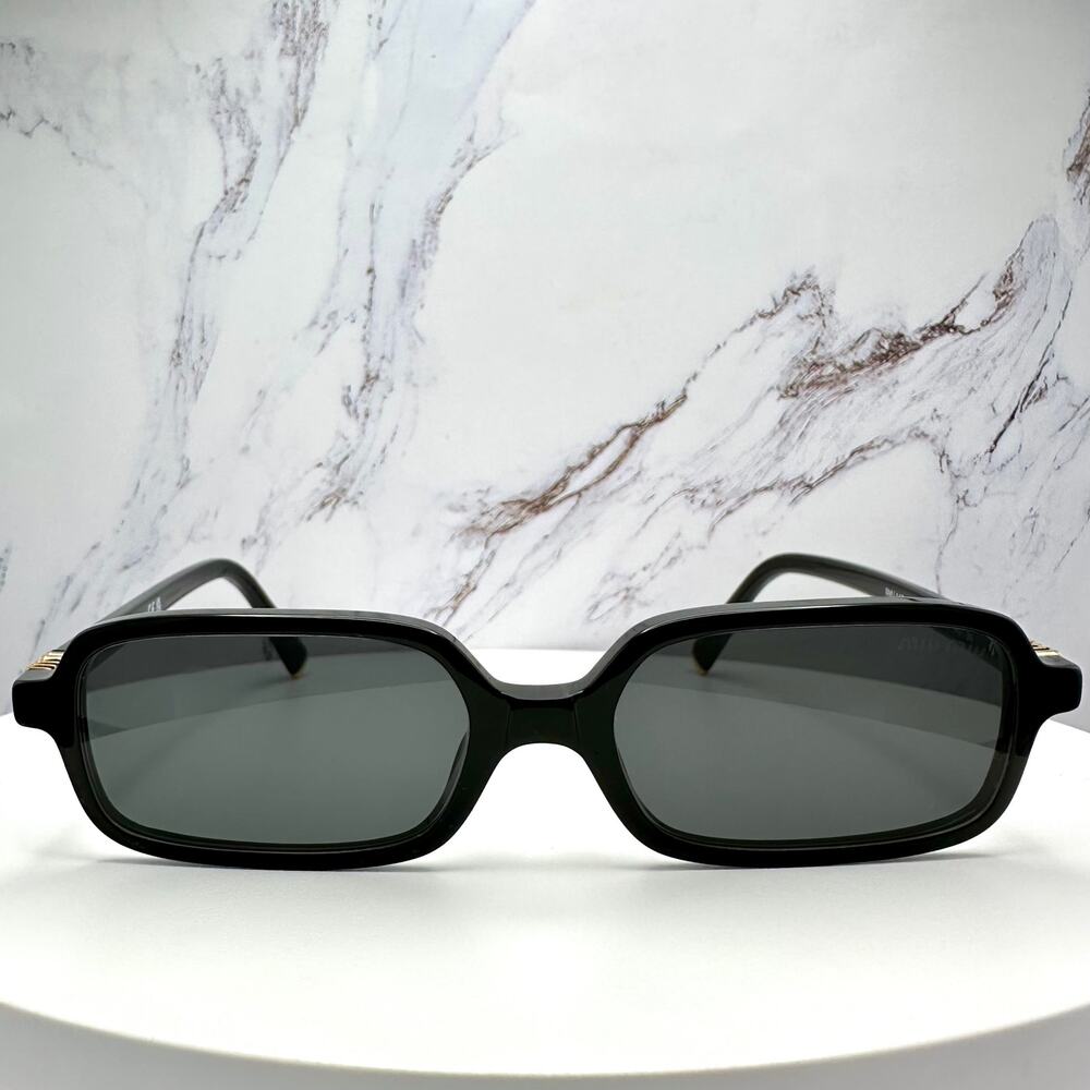 New MIU MIU Sunglasses Black Square Rectangle Ace… - image 2